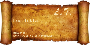 Lee Tekla névjegykártya
